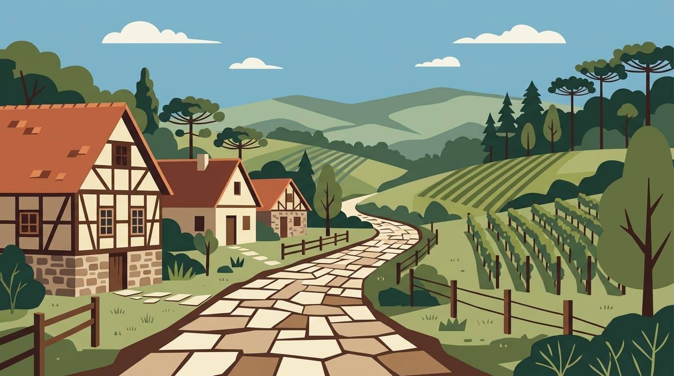 Ilustração de capa do post sobre os Caminhos de Pedra em Caxias do Sul