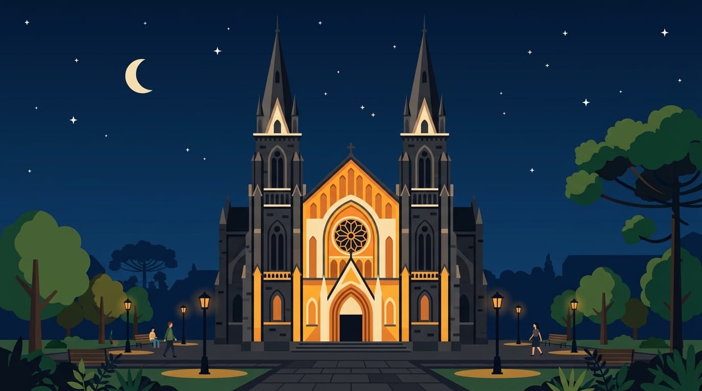 Ilustração de capa do post sobre a Catedral de Pedra em Canela