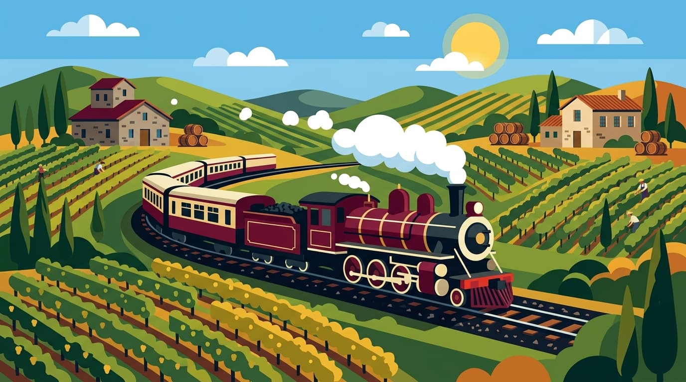 Ilustração de capa do post sobre o passeio de trem Maria Fumaça